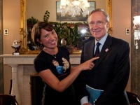 Donna Norton and Senate Majority Leader Harry Reid