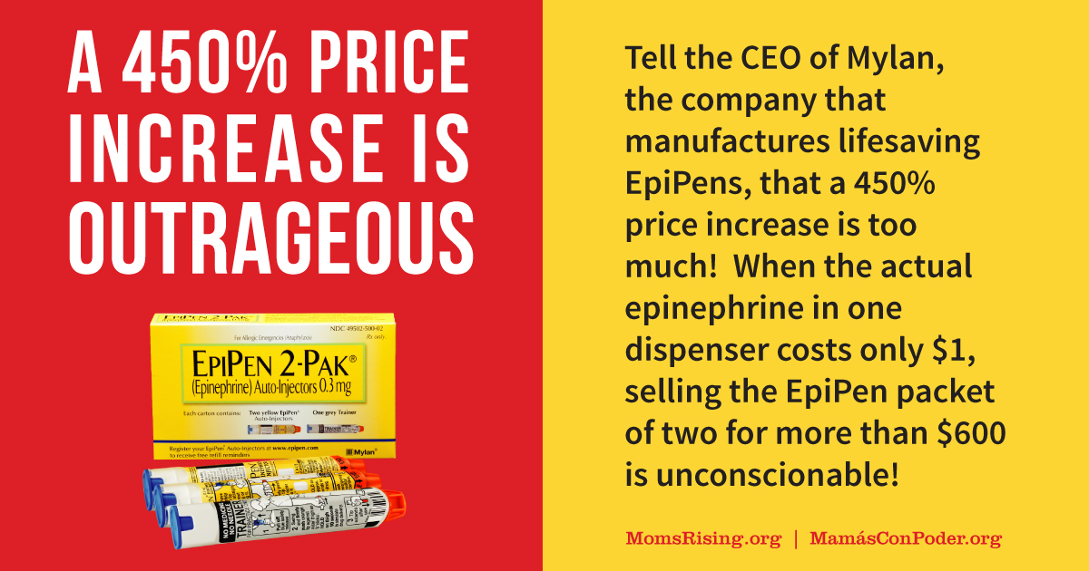 MomsRising Calls Mylan’s Announcement It Will Provide Coupons to Offset