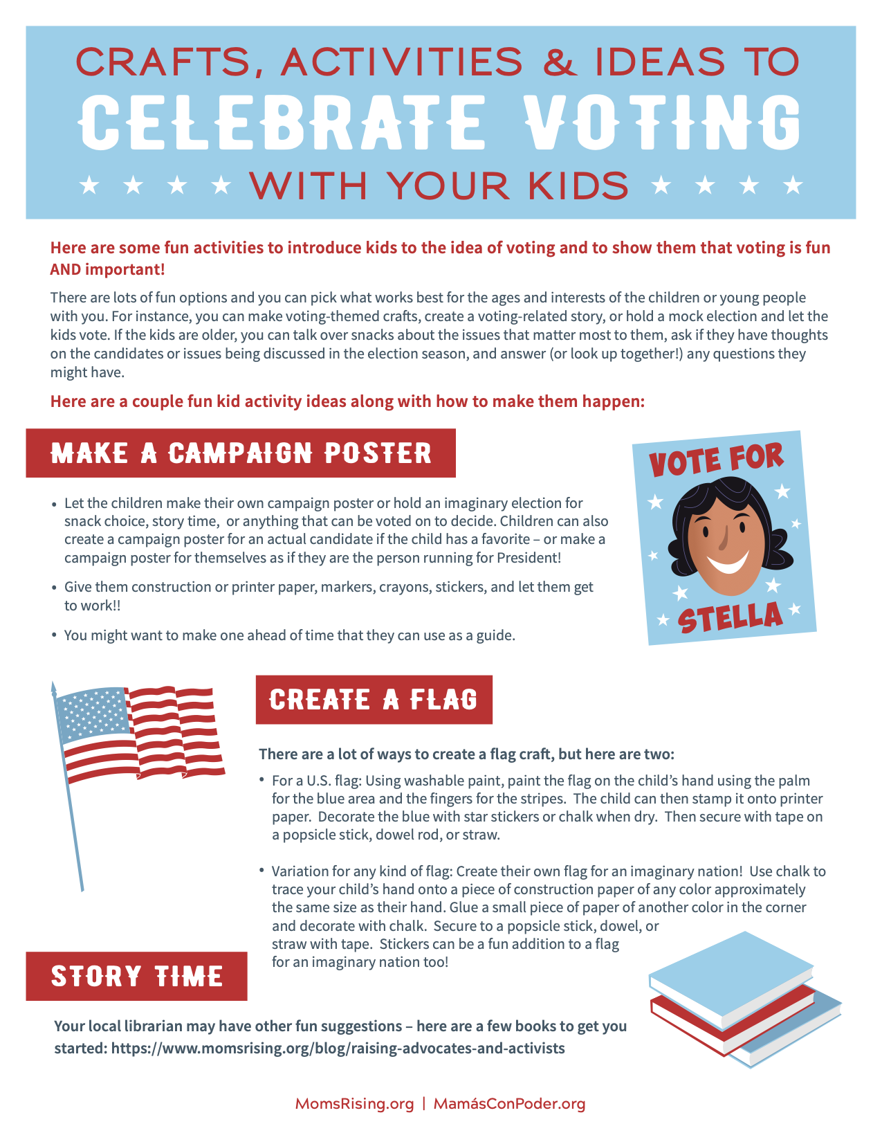 Crafts, activities, and ideas to celebrate voting with your kids |  MomsRising
