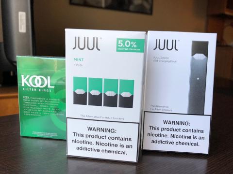 [IMAGE DESCRIPTION: JUUL vaping boxes]