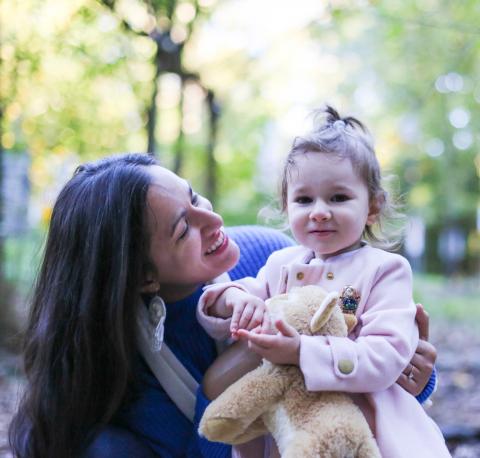 Nina Perez and child.