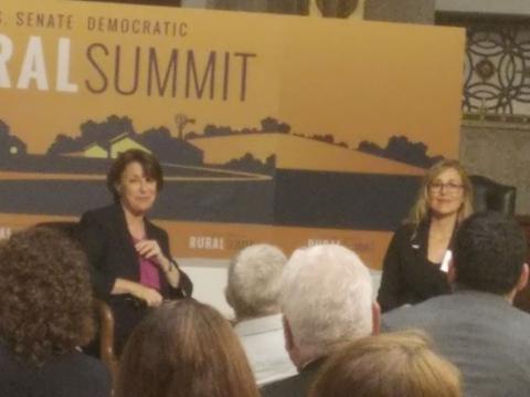 Senator Klobuchar (left) and Sarah Smarsh (right) at the Rural Summit