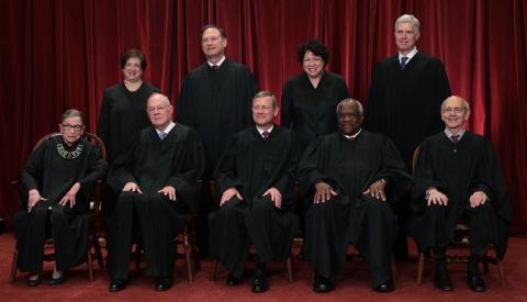 Class photo of the 2017 Supreme Court of the United States