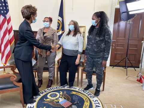 Shaking hands with Chairwoman Rouse
