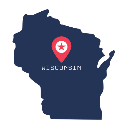 [IMAGE DESCRIPTION: A graphic image of the state of WIsconsin.]