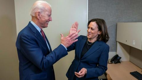 Joe Biden and Kamala Harris High-Five