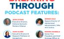 Graphic with the text "This Week's Breaking Through Podcast Features: Jenn Stowe, Denise Diaz, Joan Alker, and Monifa Bandele, which accompanying headshots. 