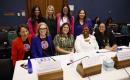 MomsRising members Julie, Samantha, & Nicole w/ MomsRising staff & Reps. Tlaib, Pettersen, Grijalva