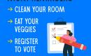Graphic with reminder for moms to register to vote