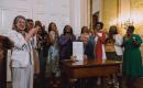 Gov. Stein, Tina Sherman and advocates recognizing Black Maternal Health Week at the NC Capitol.