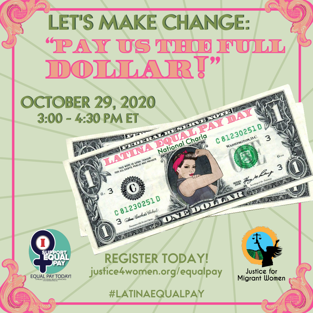 Latina Equal Pay Day graphic