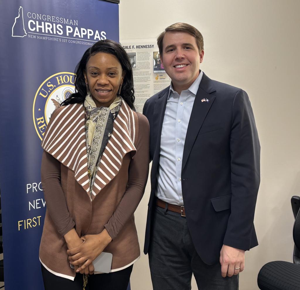 Gloria Mukendi and Representative Chris Pappas