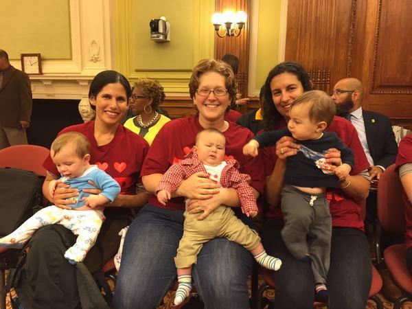 MomsRising members (including kids!) speak out for DC paid family leave.