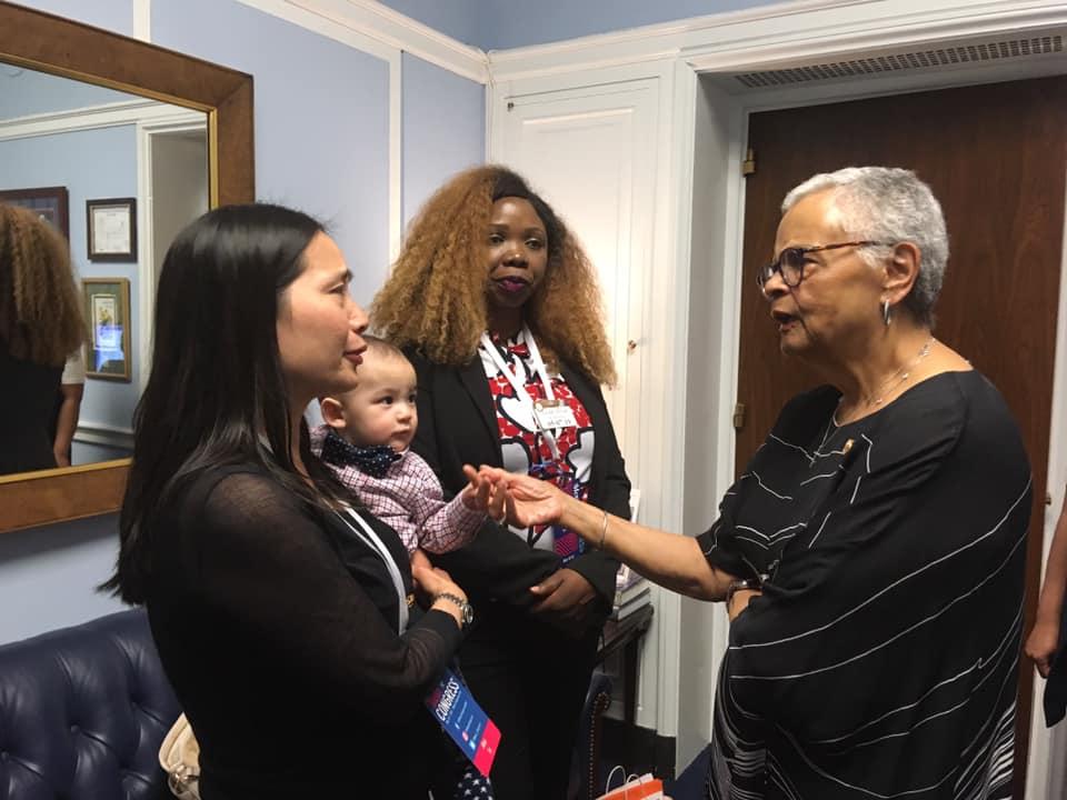 One of our NJ moms telling her story to Rep. Bonnie Watson-Coleman