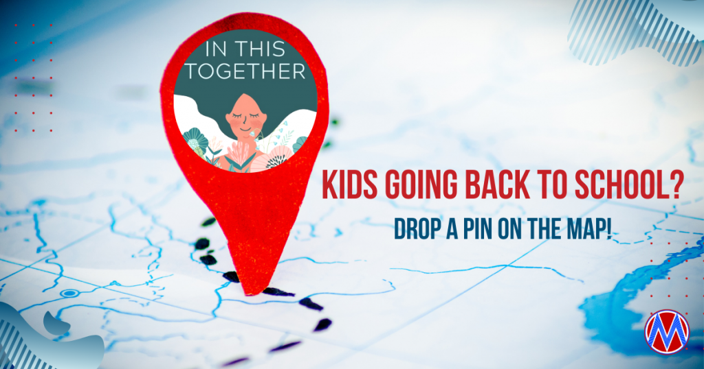 Map plus call to action to Drop a Pin if you have a child going back to school