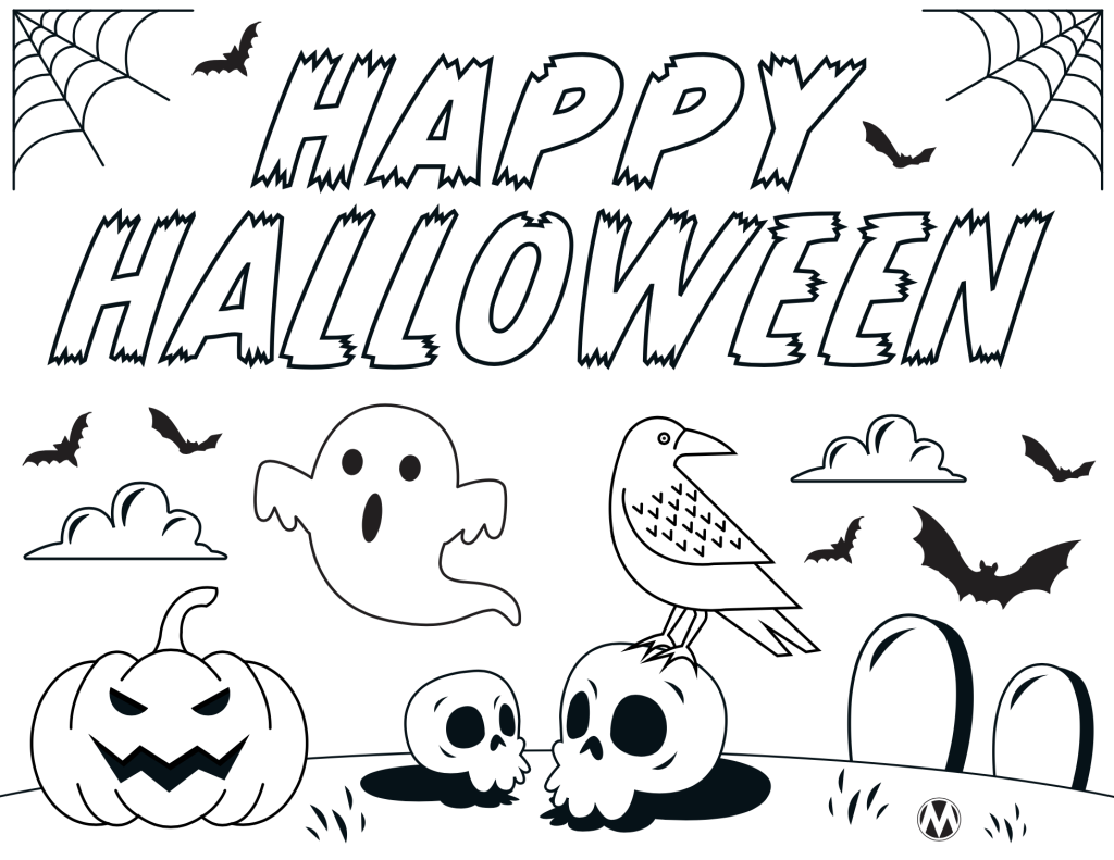 Halloween-Themed Coloring Sheet
