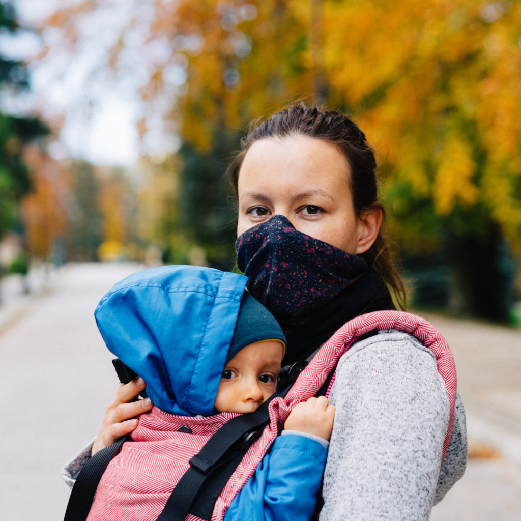 Parent holding baby