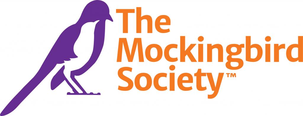 [IMAGE DESCRIPTION: A graphic image of a purple mockingbird next to orange text that reads "The Mockingbird Society"]