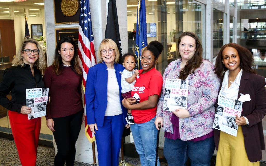 MomsRising staff and members with New Hampshire Senator Maggie Hassan