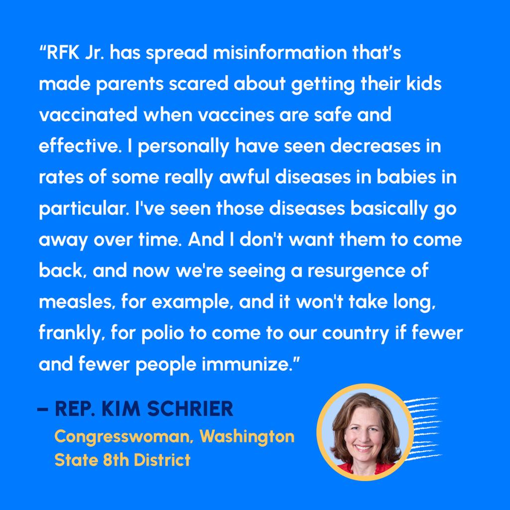 U.S. Rep. Kim Schrier quote on the power of constituent advocacy and phone calls.