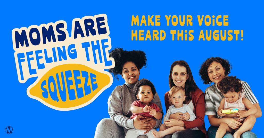 Three moms with young children on laps