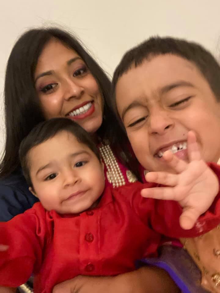 Nadia with her two sons, Emiliano and Zakir