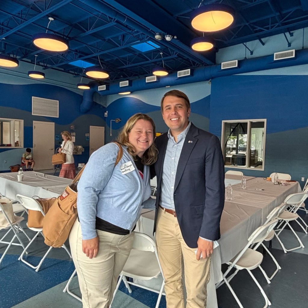 New Beacon Hub Leader Gayle Hoisington met with U.S. Rep Chris Pappas (NH-01), to share the impact of rising costs on New Hampshire families.