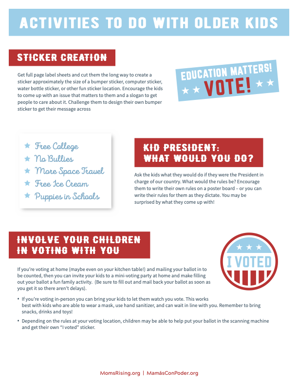 Older Kids Voting Activities