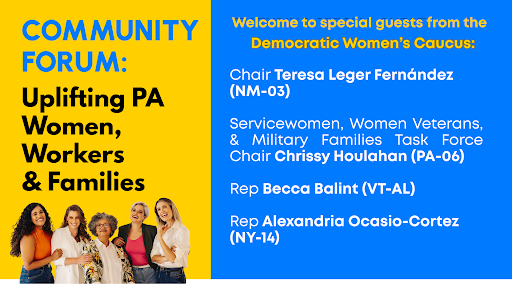 MomsRising Town Hall in Carlisle PA with Congressional Democratic Women's Caucus