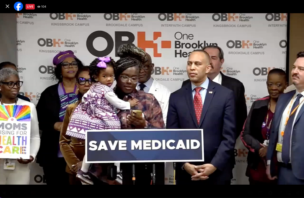 MomsRising member speeding at Medicaid Day of Action Press Conference