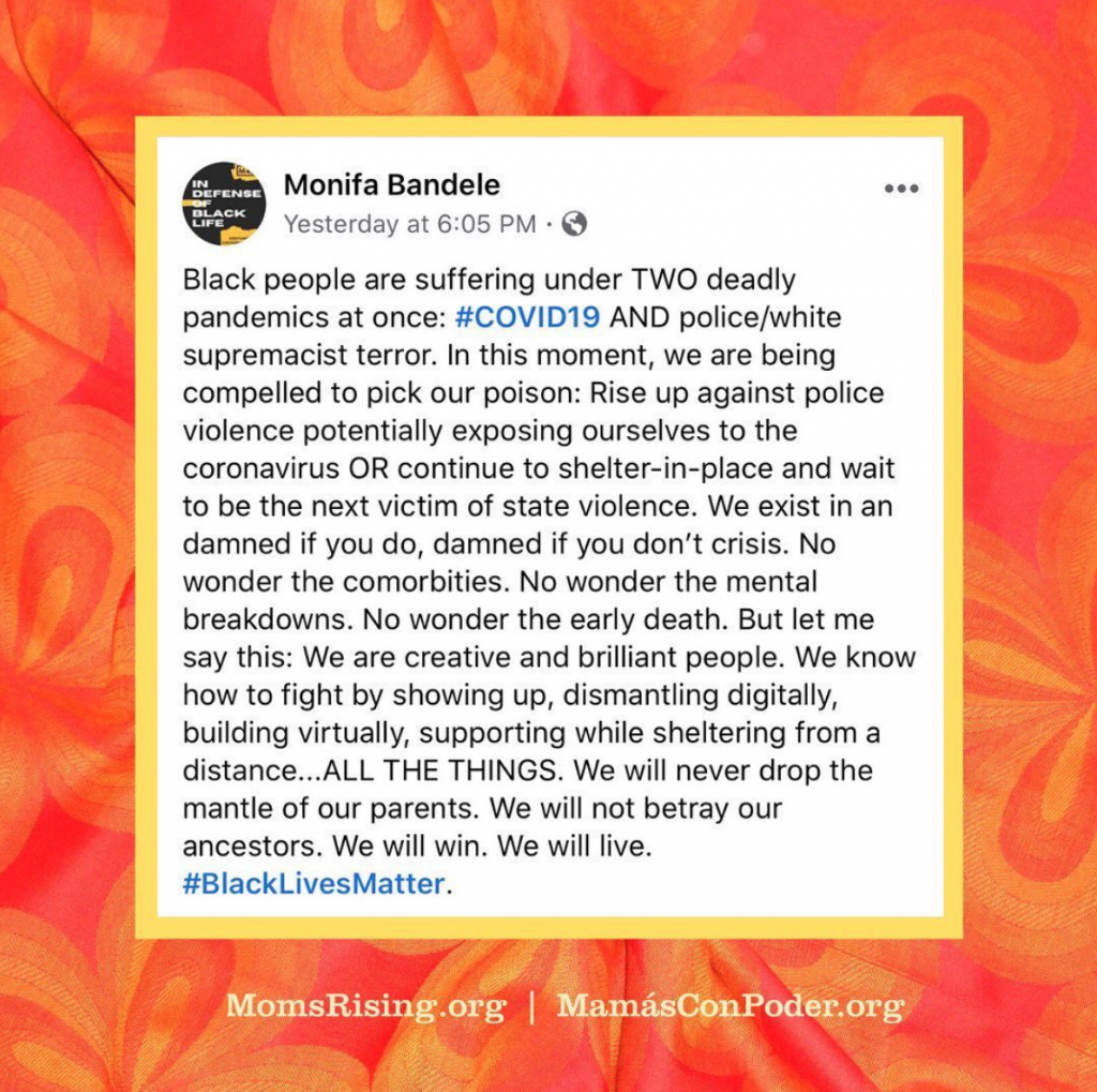 Monifa Bandele Instagram Post Black Lives Matter