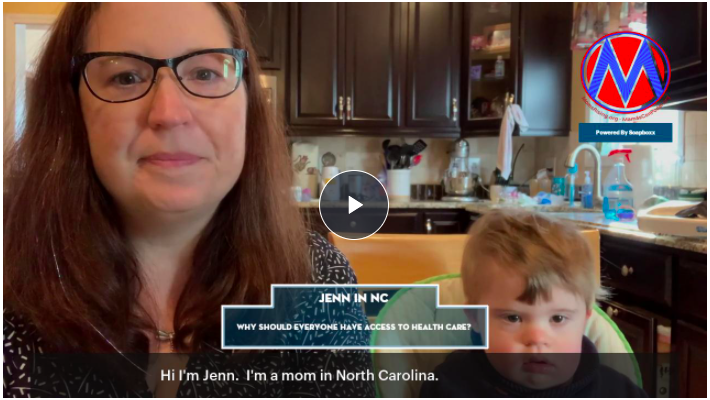 [IMAGE DESCRIPTION: A screenshot from a video of a woman about to tell her healthcare story.]