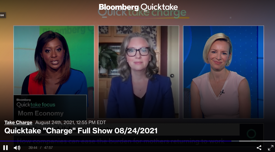 Video still of Kristin Rowe-Finkbeiner on Bloomberg