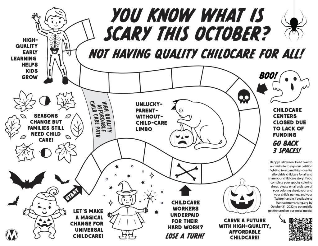 Childcare-Themed Halloween Coloring Sheet 