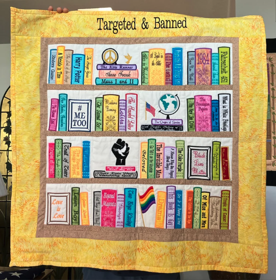 Grace Linn's quilt opposing book bans