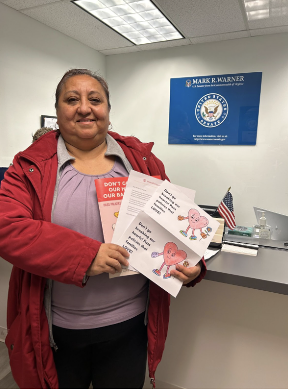 One Hub Leader delivers a Valentine’s package to her Senator with the message that she deeply cares about policies that lift children, businesses, and our economy. 