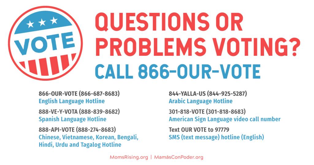 [IMAGE DESCRIPTION: A graphic image with info on a voter suppression hotline, 866-OUR-VOTE]