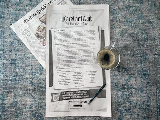 Care Can't Wait advertising in The New York Times