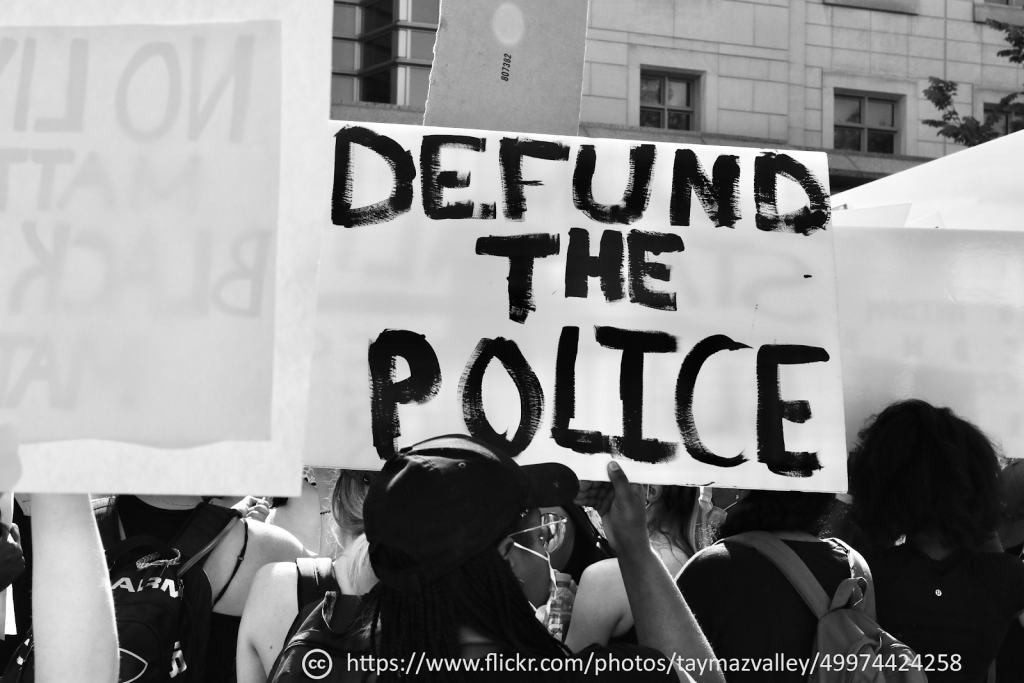 Defund the police rally photo from Flickr