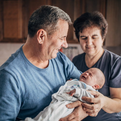 Grandparents helping with child care