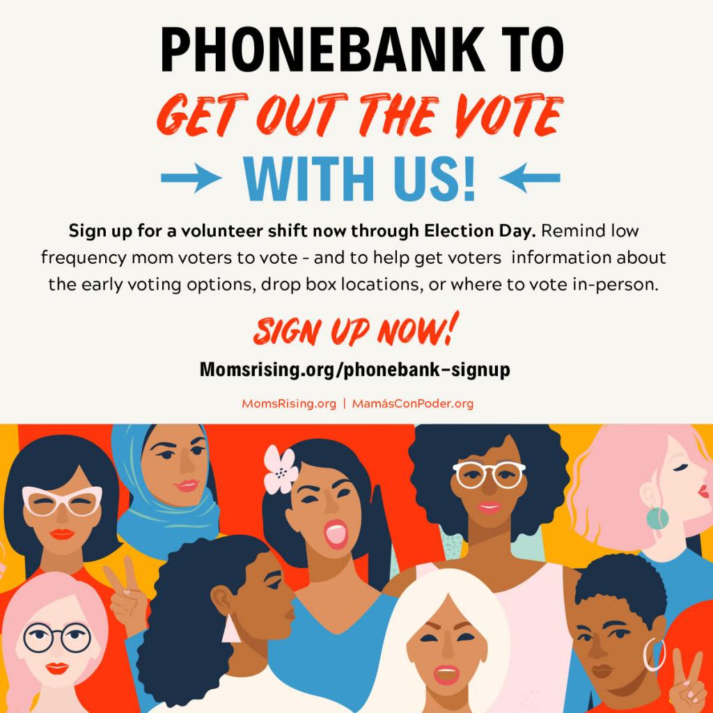 [IMAGE DESCRIPTION: A graphic image encouraging everyone to phonebank before Nov. 3 to help get out the vote.]