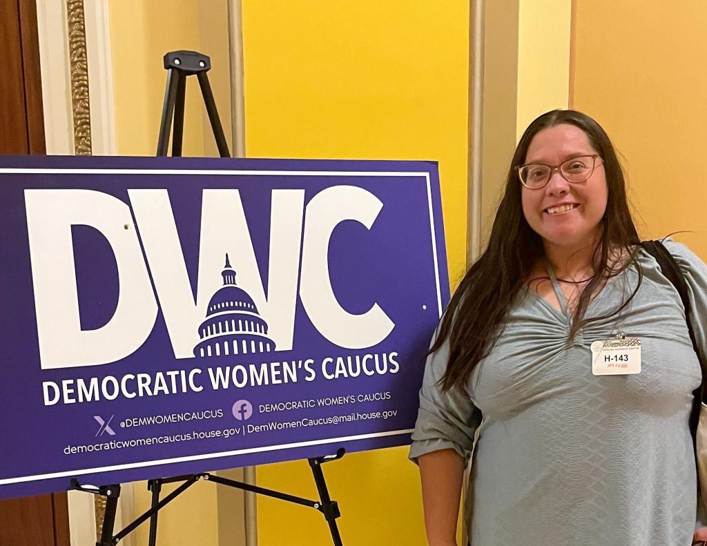 Victoria Fuller at the Democractic Women's Caucus Roundtable