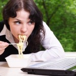 Eating lunch in front of the computer