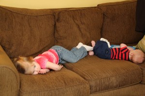 kids on couch