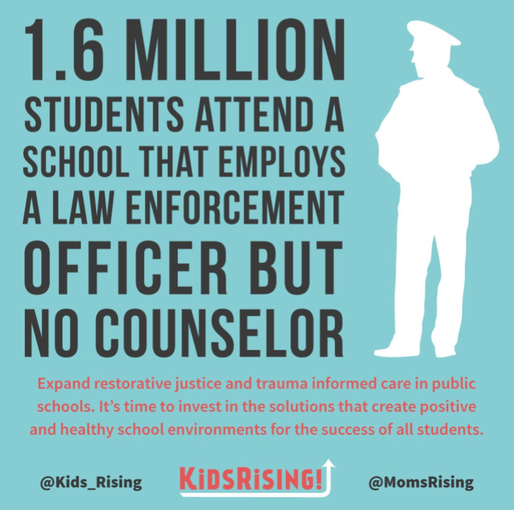 1.6 million students attend a school that employs a low enforcement officer but no counselor